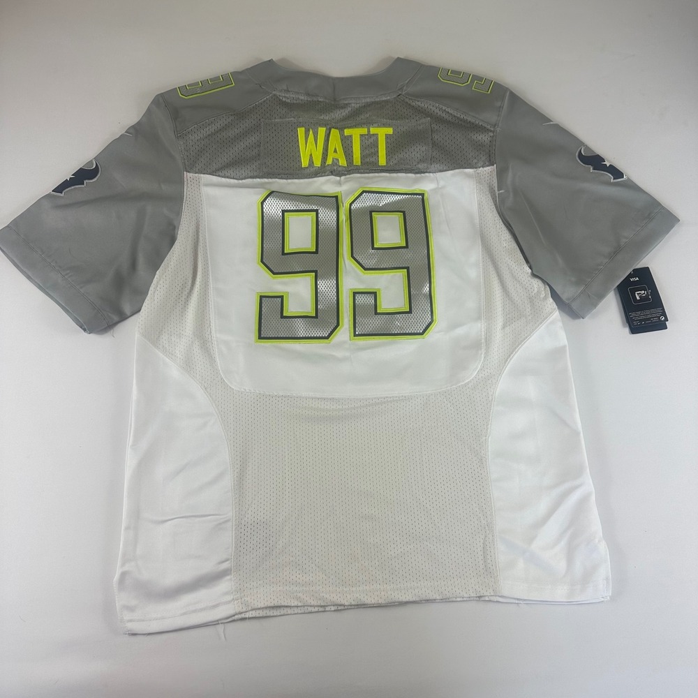 NWT Nike NFL 2XL Pro Bowl 99 Watt Jersey Men White Gray Neon Green - Picture 5 of 9